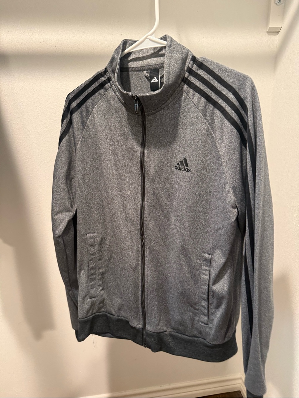 adidas Heather Gray Full-Zip Jacket with Logo